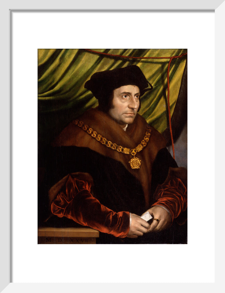 Sir thomas more portrait print (art print, small, white frame)