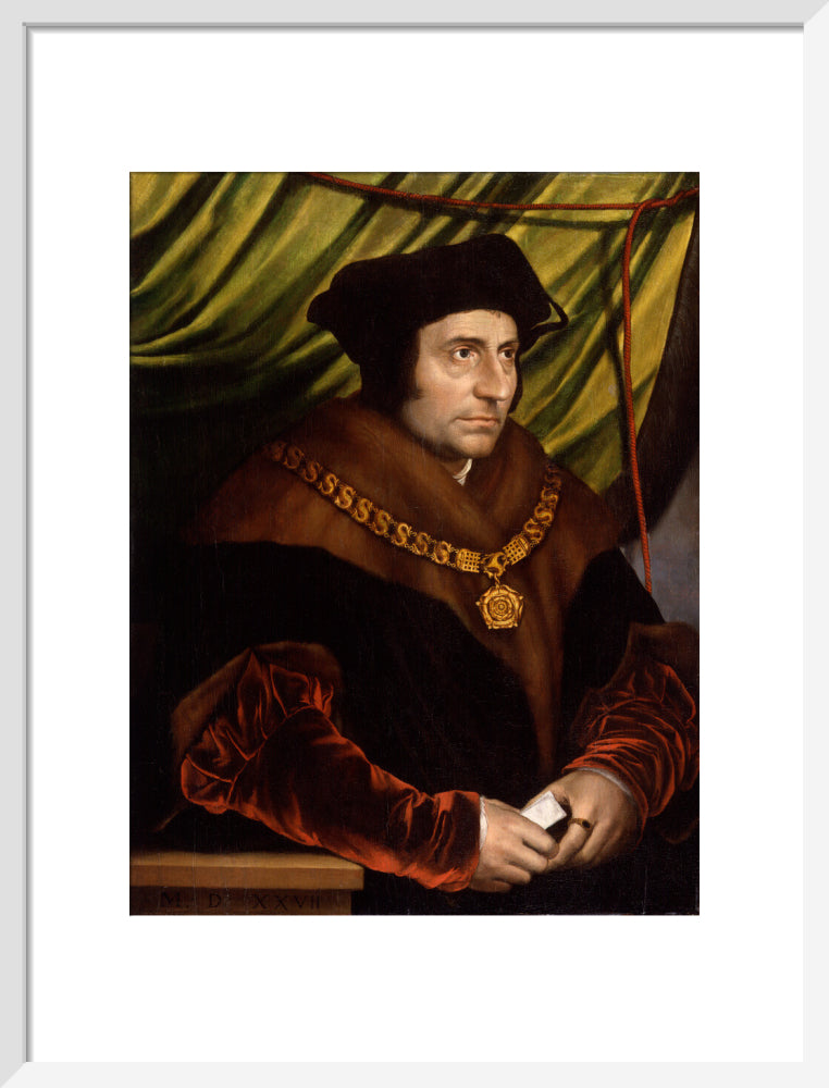 Sir thomas more portrait print (art print, medium, white frame)