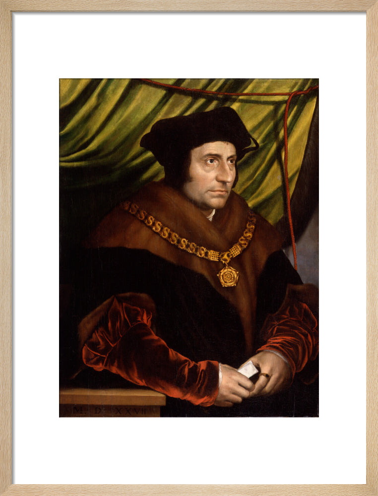 Sir thomas more portrait print (art print, medium, natural frame)
