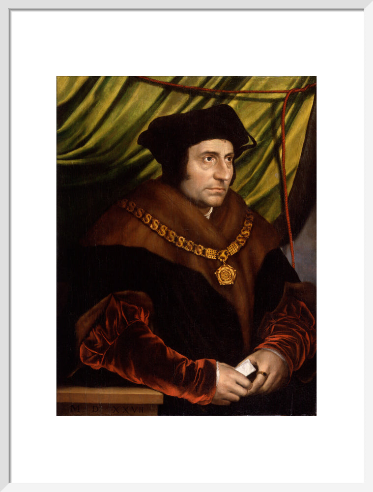 Sir thomas more portrait print (art print, large, white frame)