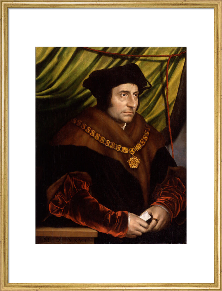 Sir thomas more portrait print (art print, large, gold frame)