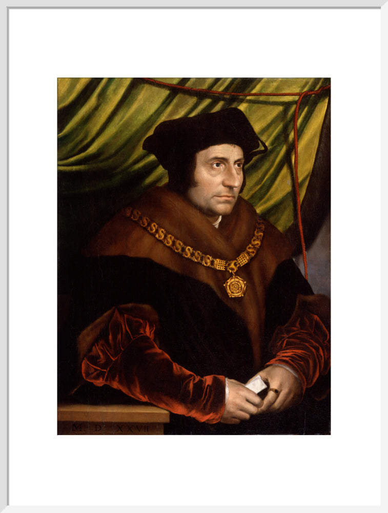 Sir thomas more portrait print (art print, extra large, white frame)