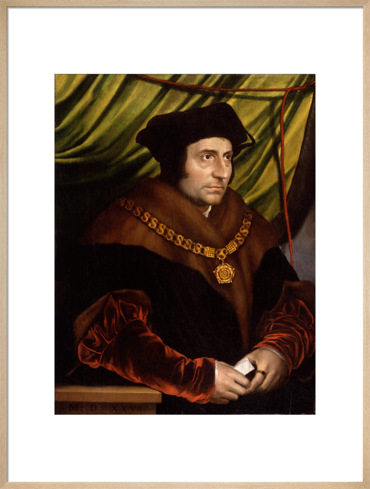 Sir thomas more portrait print (art print, extra large, natural frame)