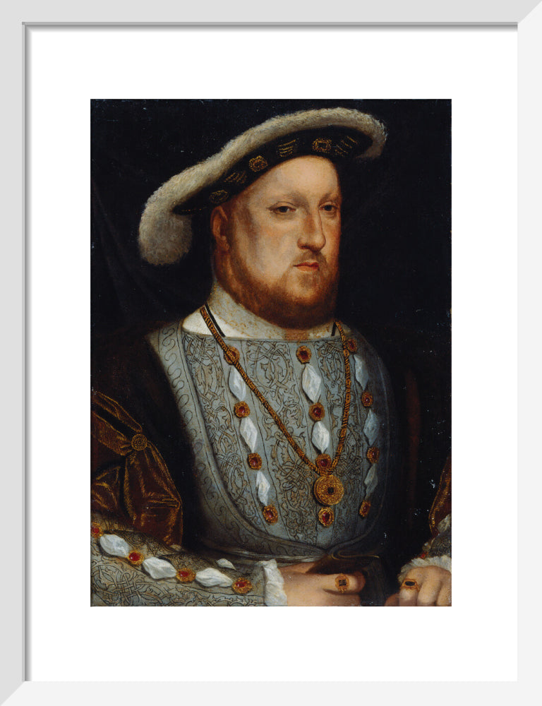 King henry viii portrait print (art print, small, white frame)
