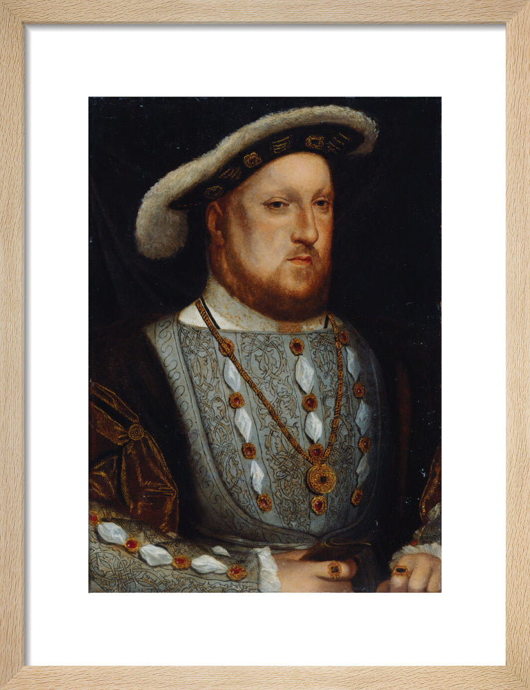 King henry viii portrait print (art print, small, natural frame)