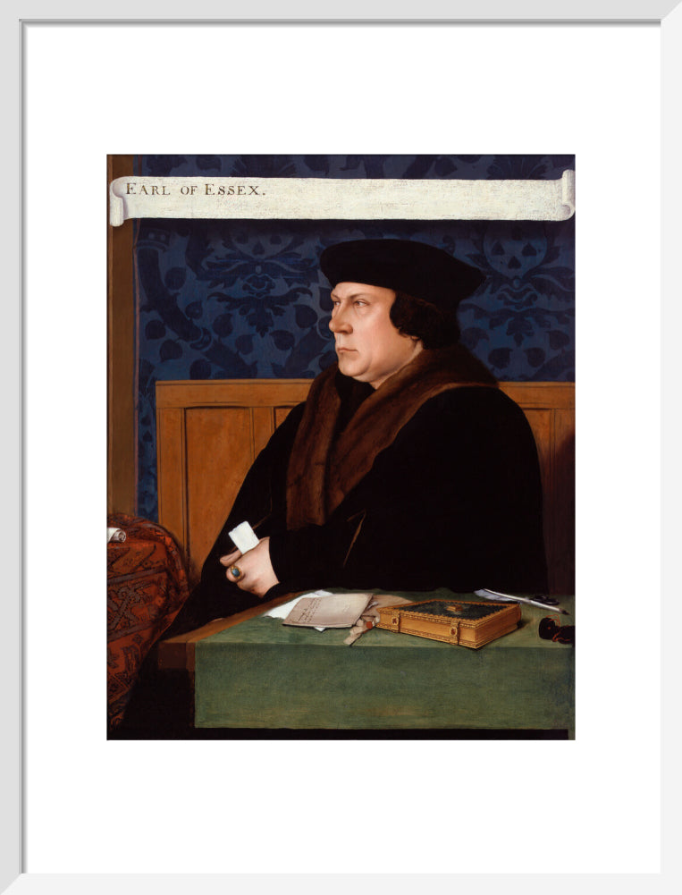 Thomas cromwell, earl of essex portrait print (art print, medium, white frame)