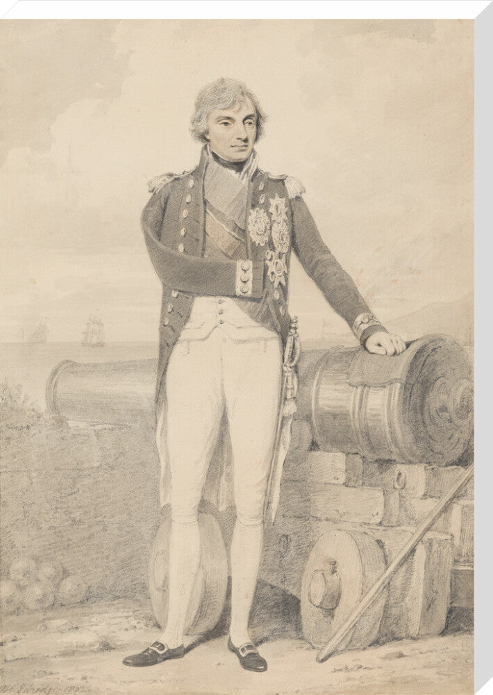 Horatio nelson portrait print (stretched canvas, extra large, no frame)