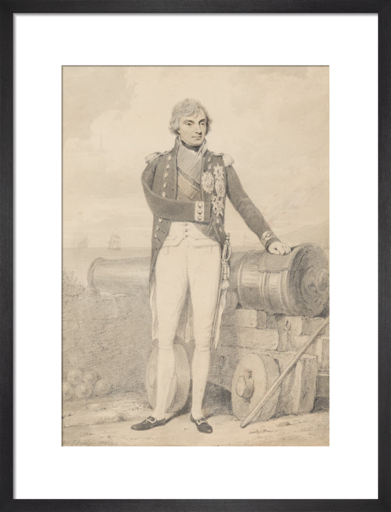 Horatio nelson portrait print (art print, medium, black frame)