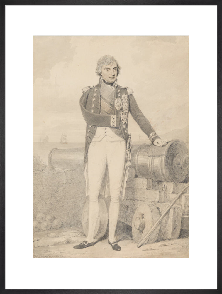 Horatio nelson portrait print (art print, extra large, black frame)