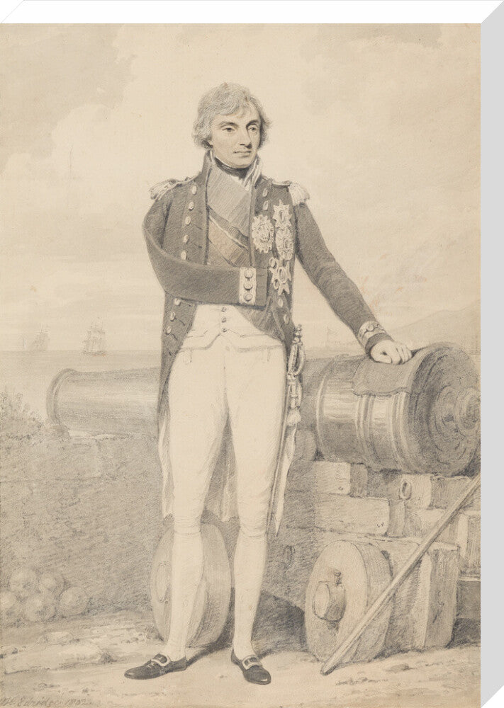 Horatio nelson portrait print (stretched canvas, large, no frame)