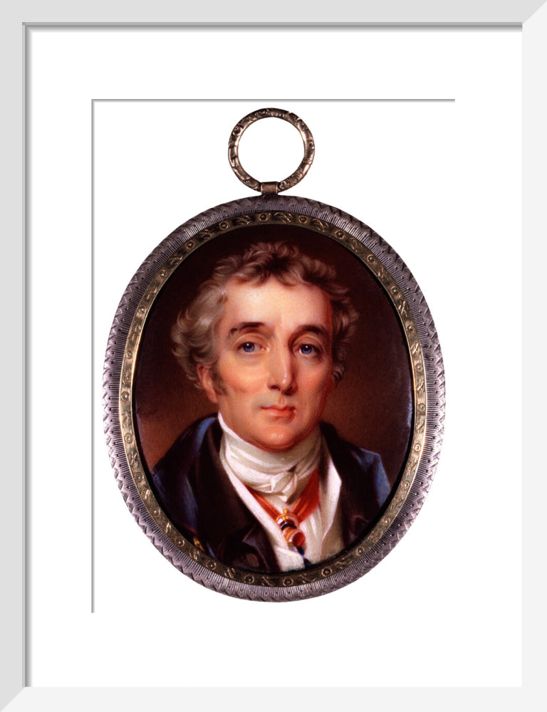 Arthur wellesley, 1st duke of wellington portrait print (art print, small, white frame frame)