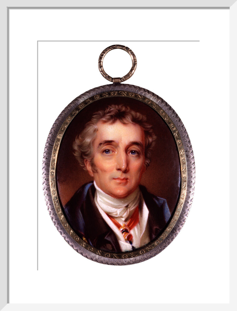 Arthur wellesley, 1st duke of wellington portrait print (art print, medium, white frame frame)