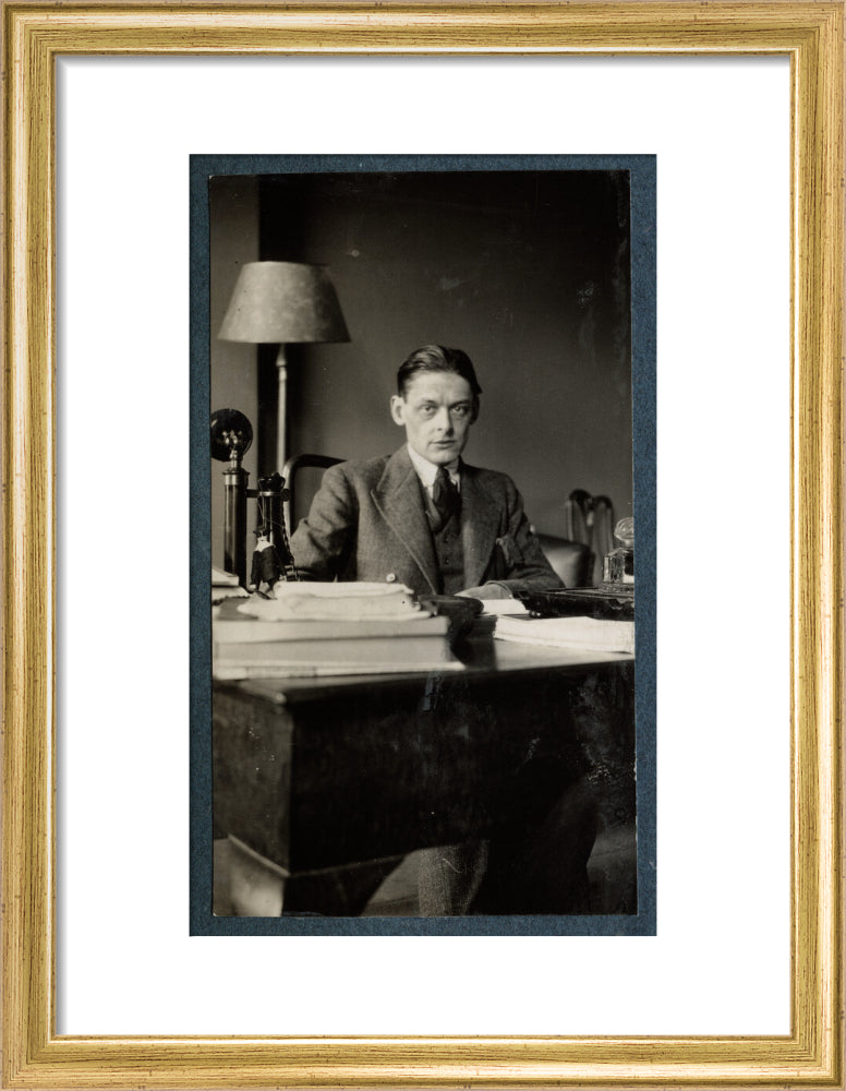 T.s. eliot portrait print (art print, small, gold frame)