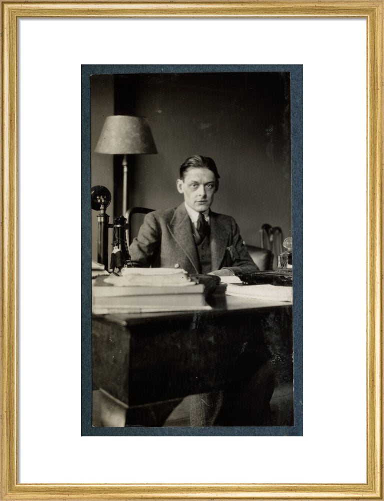 T.s. eliot portrait print (art print, medium, gold frame)