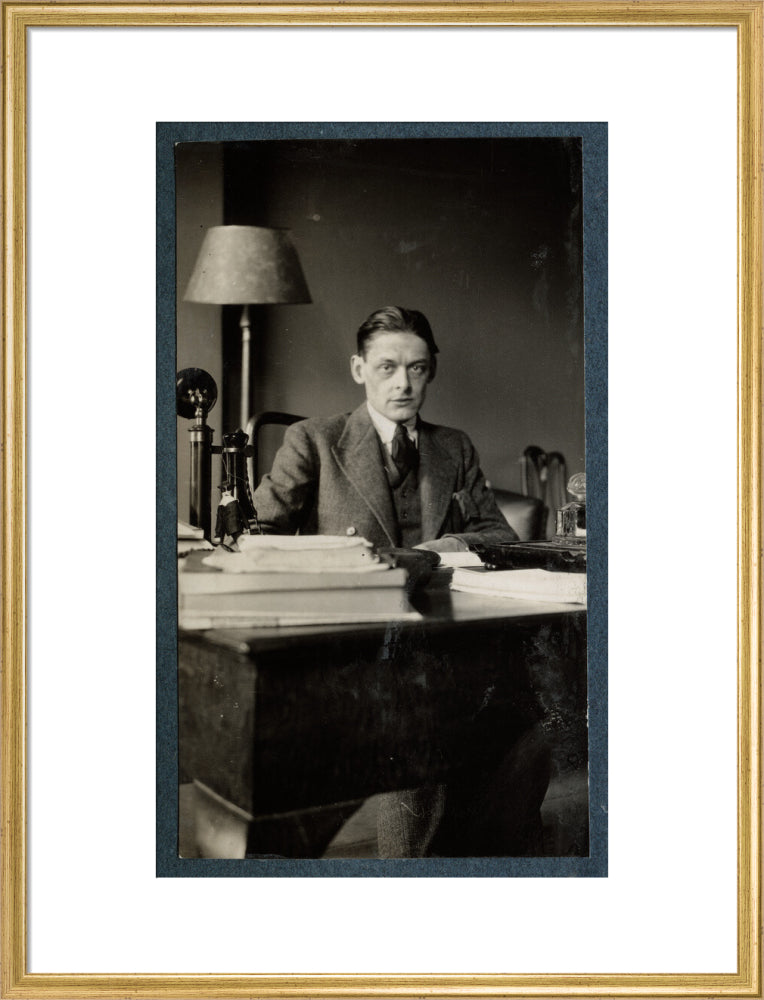 T.s. eliot portrait print (art print, large, gold frame)