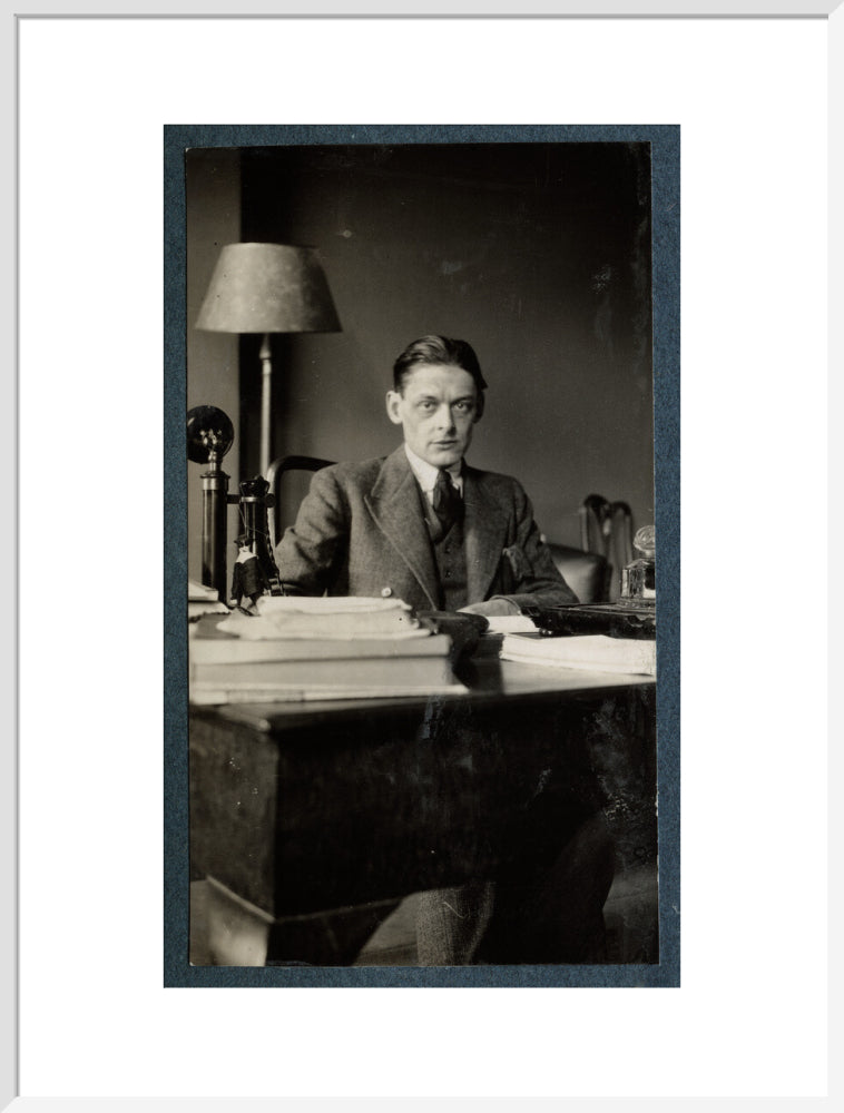 T.s. eliot portrait print (art print, extra large, white frame)
