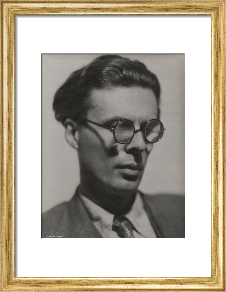 Aldous huxley portrait print (art print, small, gold frame frame)
