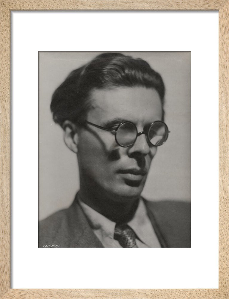 Aldous huxley portrait print (art print, small, natural frame frame)