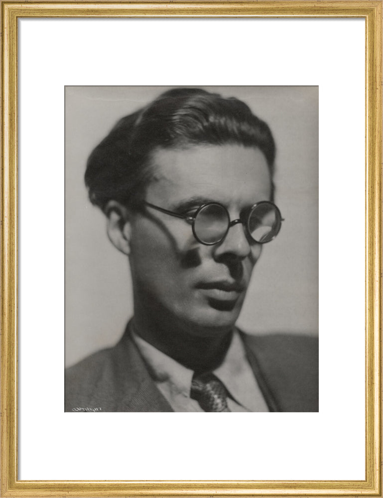 Aldous huxley portrait print (art print, medium, gold frame frame)
