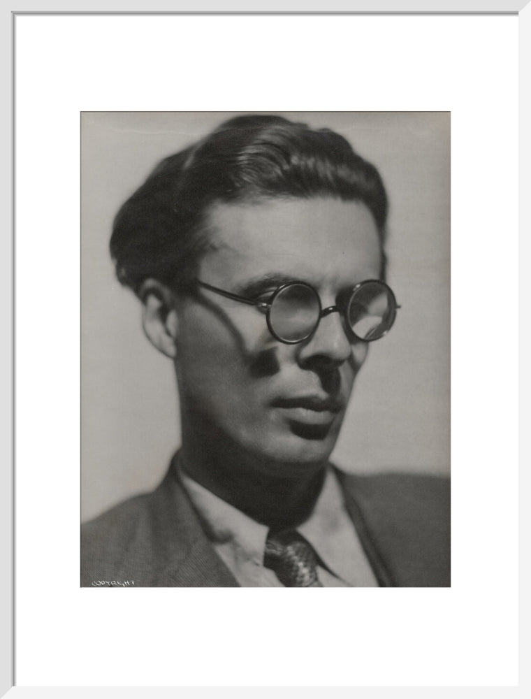Aldous huxley portrait print (art print, large, white frame frame)