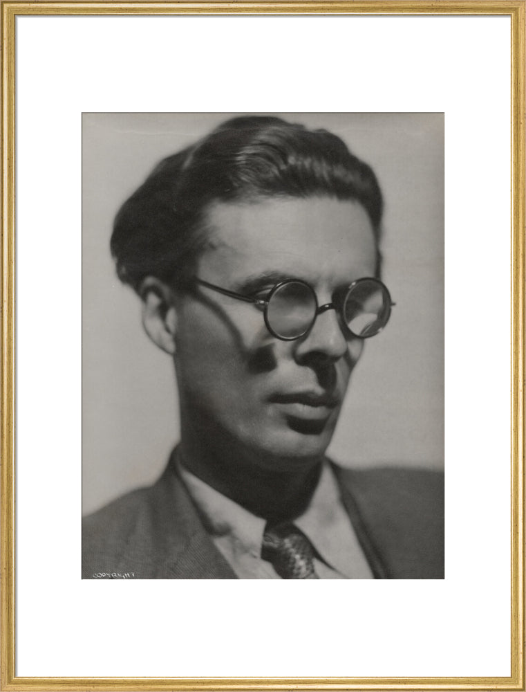 Aldous huxley portrait print (art print, extra large, gold frame frame)