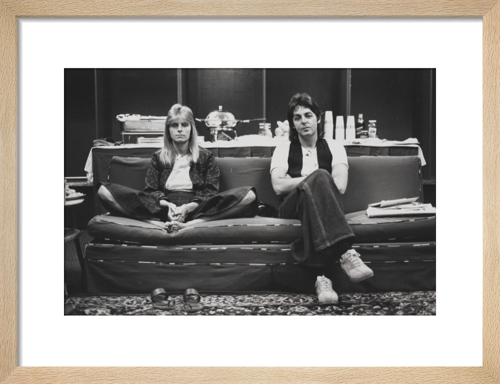 Linda mccartney; paul mccartney portrait print (art print, small, natural frame)