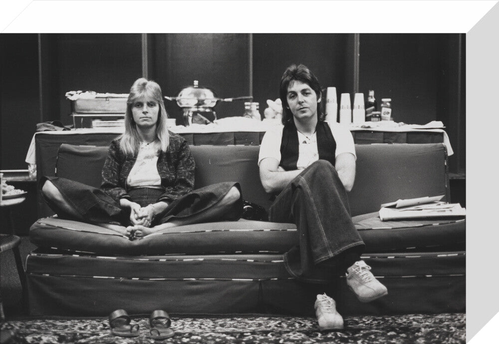Linda mccartney; paul mccartney portrait print (stretched canvas, small, no frame)