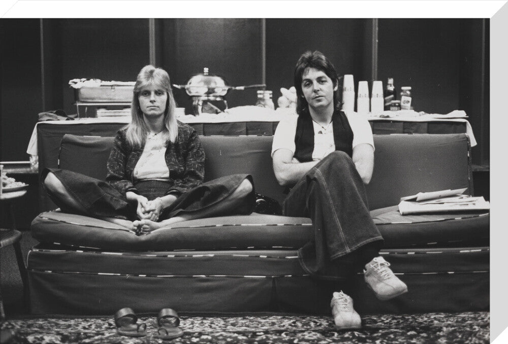 Linda mccartney; paul mccartney portrait print (stretched canvas, large, no frame)