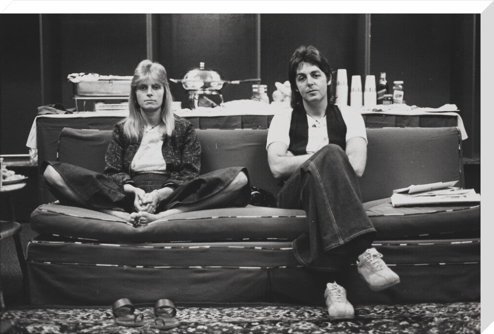 Linda mccartney; paul mccartney portrait print (stretched canvas, extra large, no frame)