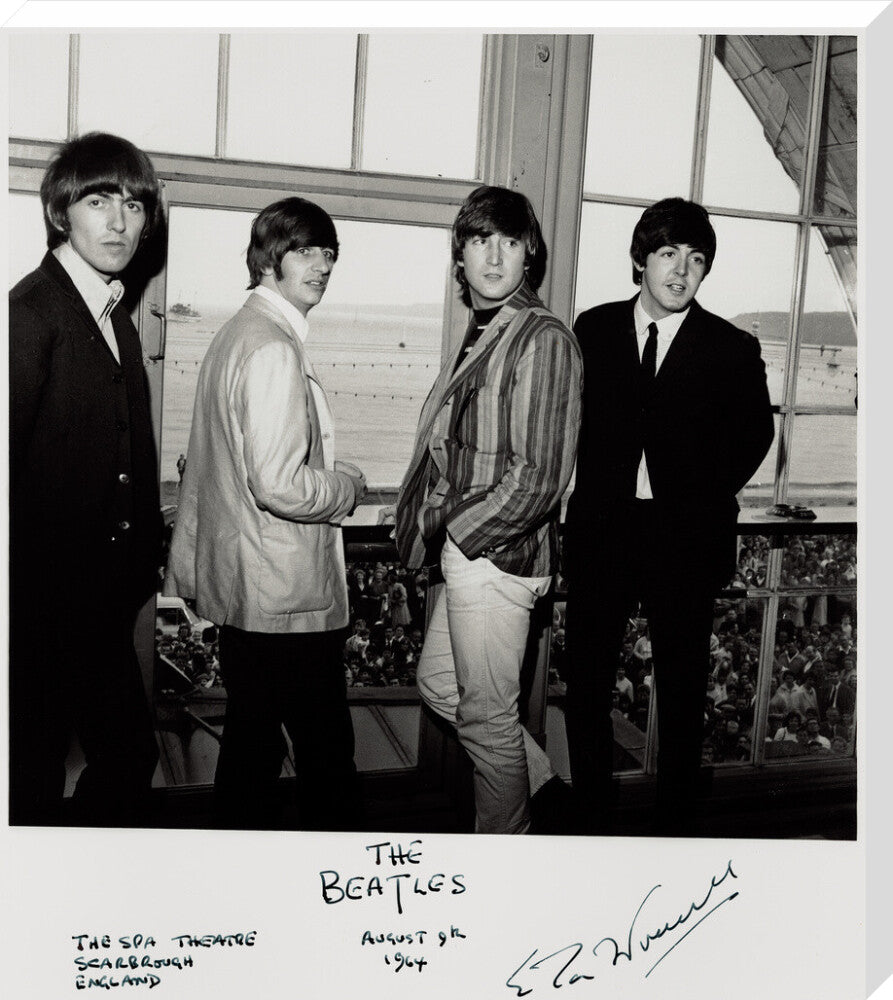 The beatles (george harrison; ringo starr; john lennon; paul mccartney) portrait print (stretched canvas, extra large, no frame)