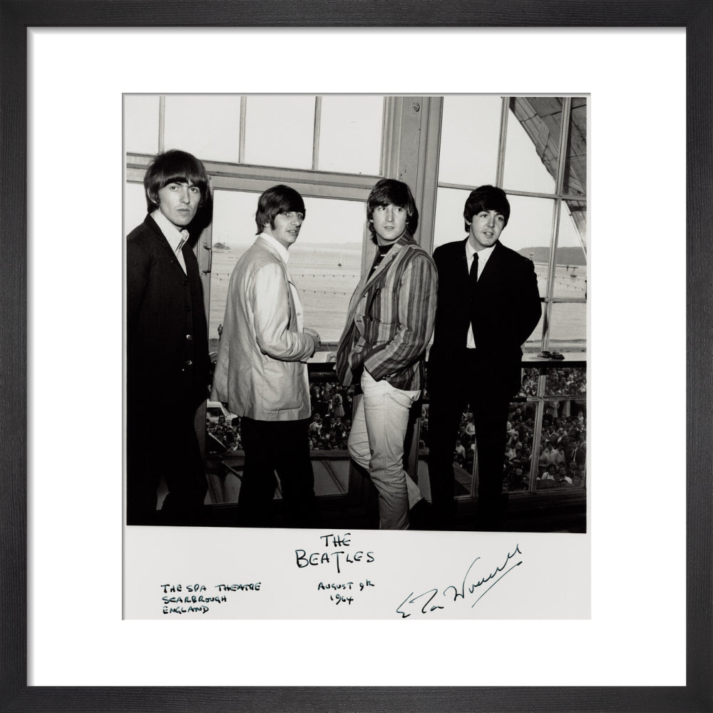 The beatles (george harrison; ringo starr; john lennon; paul mccartney) portrait print (art print, small, black frame)