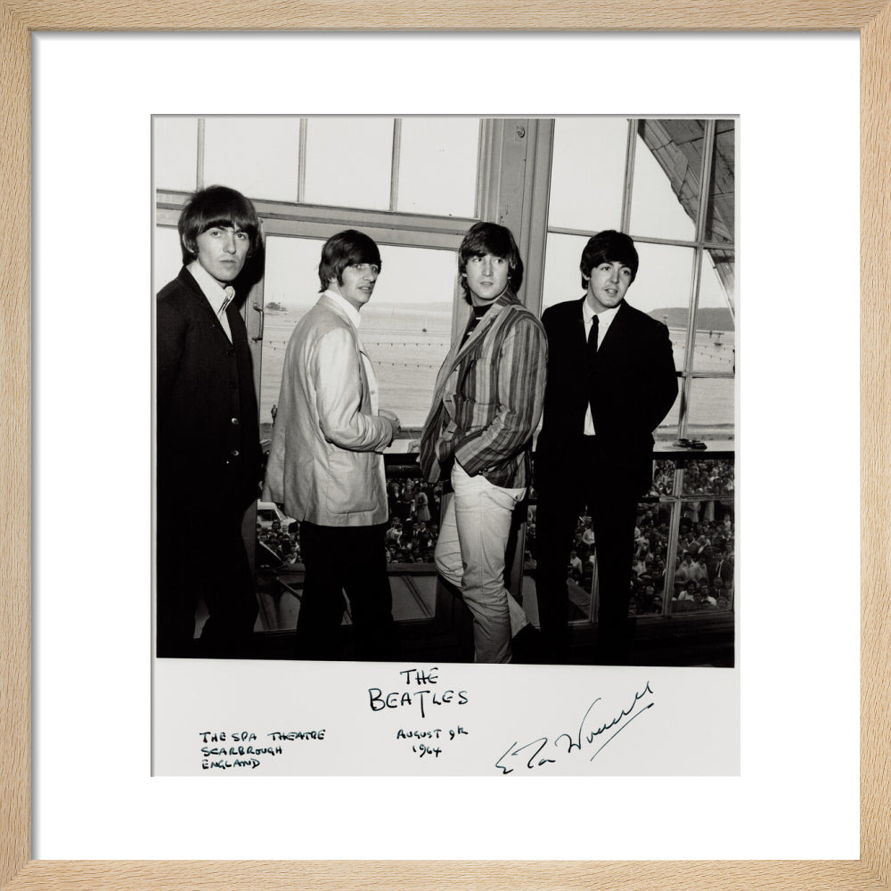 The beatles (george harrison; ringo starr; john lennon; paul mccartney) portrait print (art print, small, natural frame)