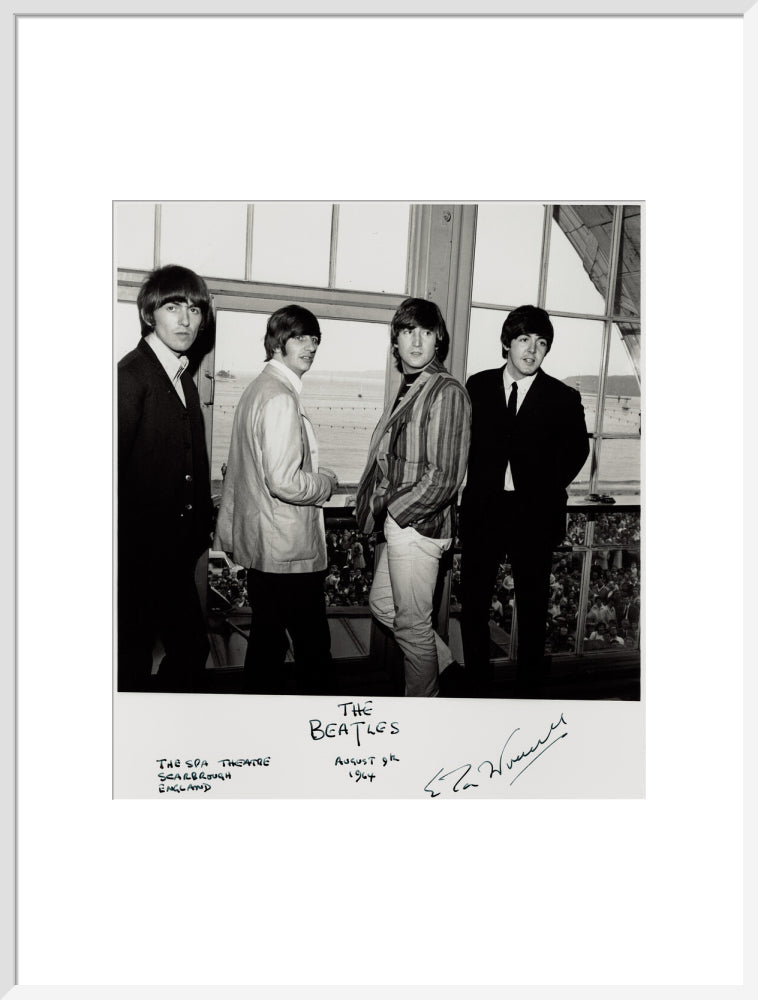 The beatles (george harrison; ringo starr; john lennon; paul mccartney) portrait print (art print, extra large, white frame)
