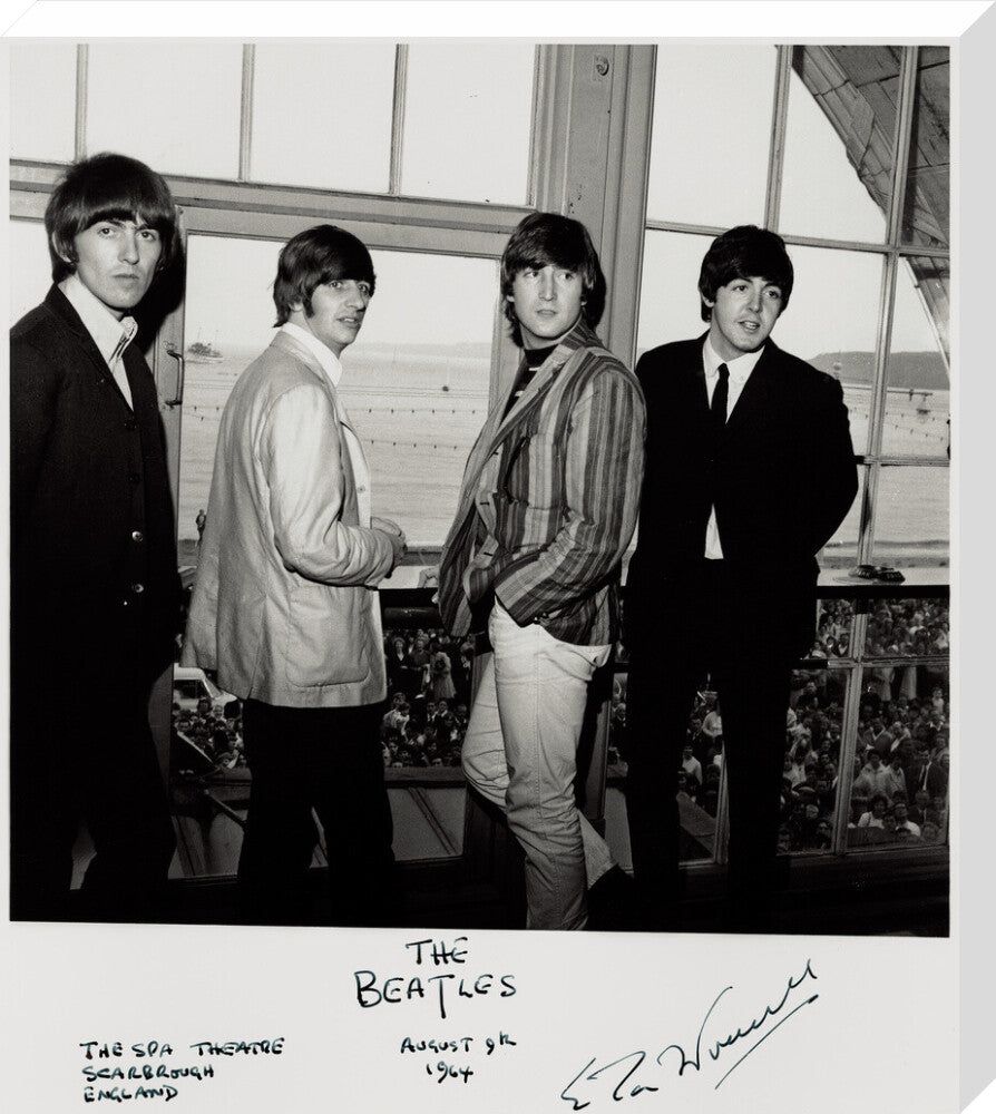 The beatles (george harrison; ringo starr; john lennon; paul mccartney) portrait print (stretched canvas, large, no frame)
