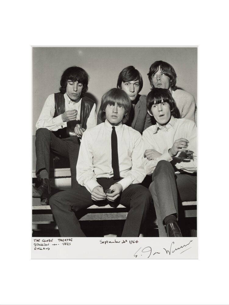 The rolling stones (bill wyman; brian jones; charlie watts; keith richards; mick jagger) portrait print (art print, medium, no frame)