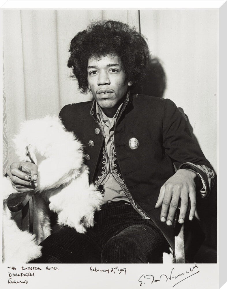 Jimi hendrix portrait print (stretched canvas, extra large, no frame)