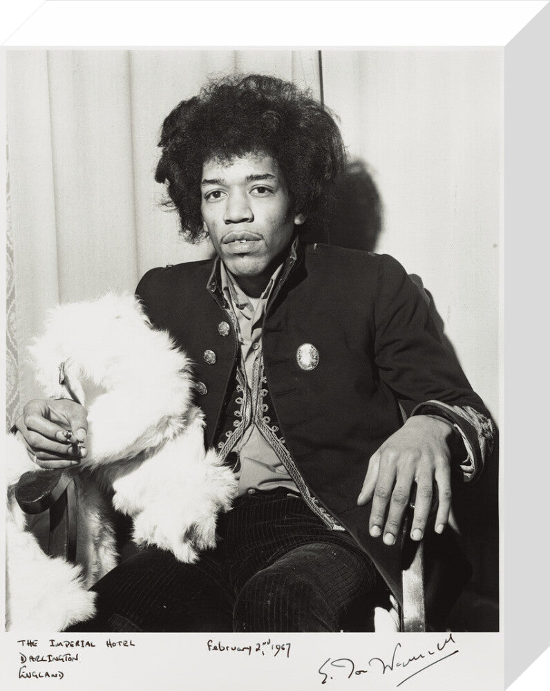 Jimi hendrix portrait print (stretched canvas, small, no frame)