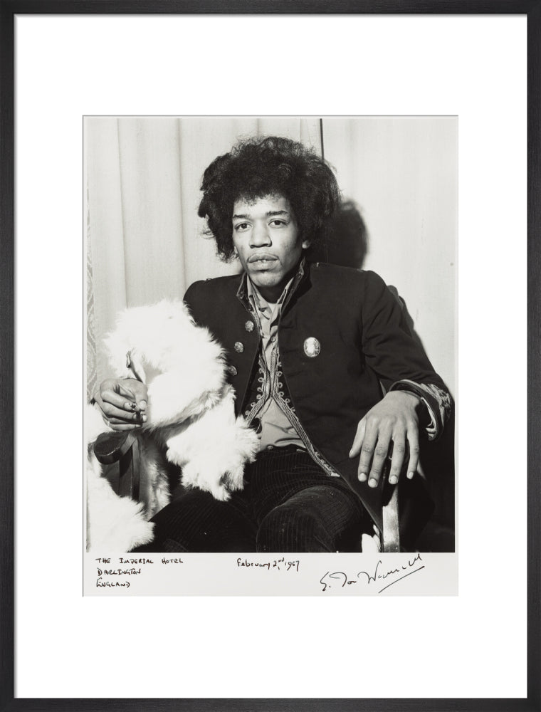 Jimi hendrix portrait print (art print, large, black frame)