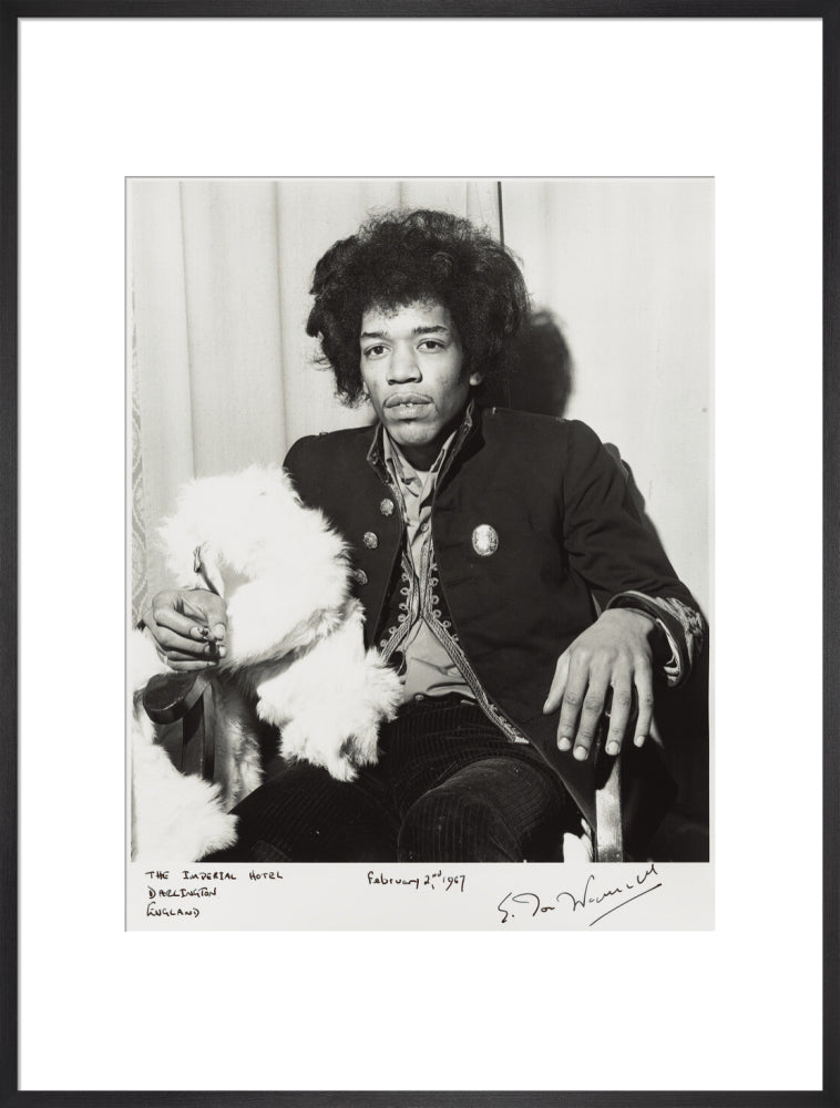 Jimi hendrix portrait print (art print, extra large, black frame)