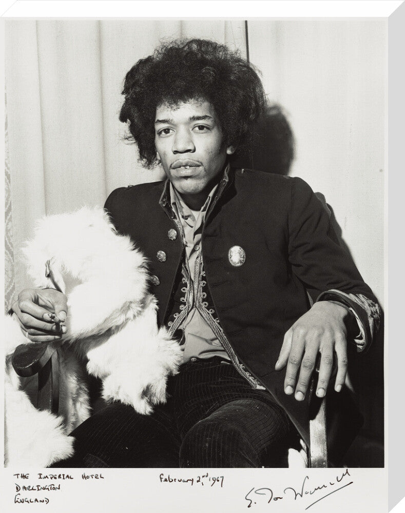 Jimi hendrix portrait print (stretched canvas, large, no frame)
