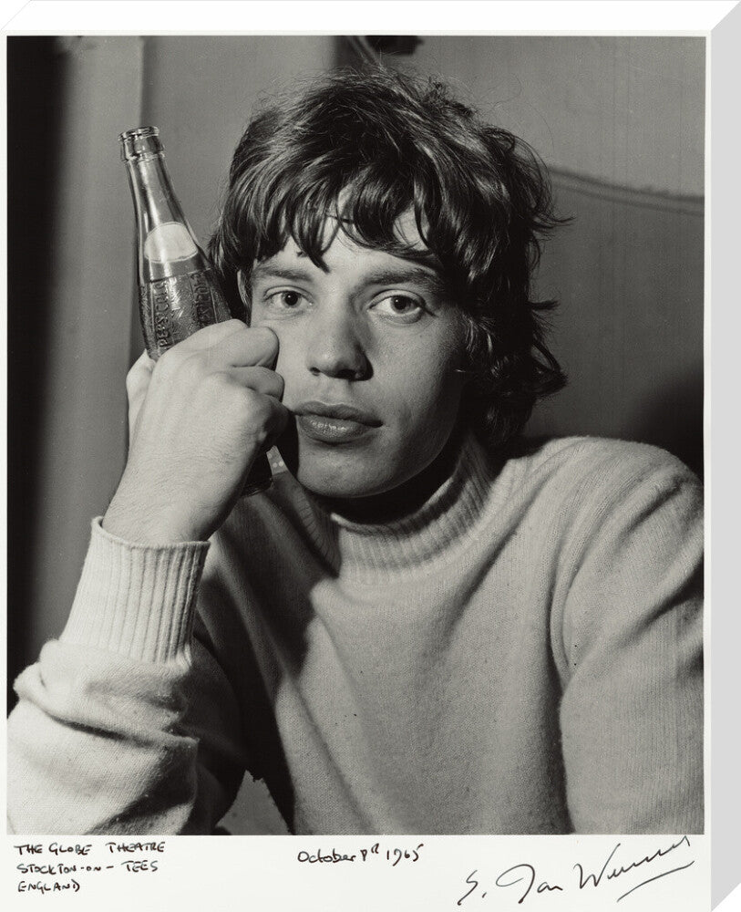 Mick jagger portrait print (stretched canvas, large, no frame)
