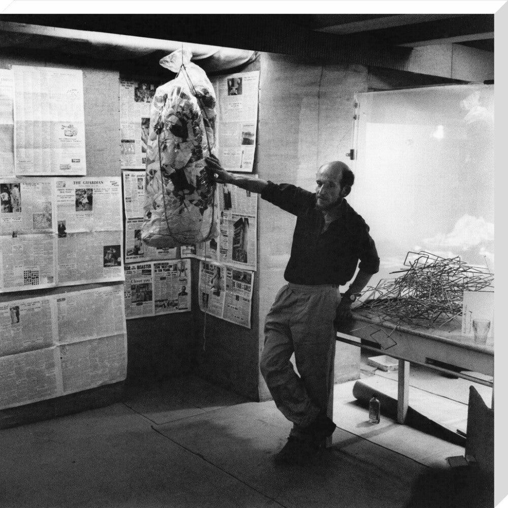 Gustav metzger portrait print (stretched canvas, extra large, no frame)