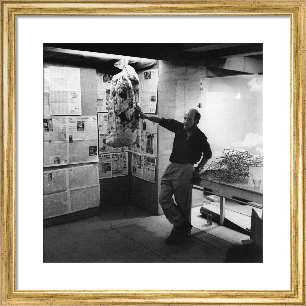 Gustav metzger portrait print (art print, small, gold frame)