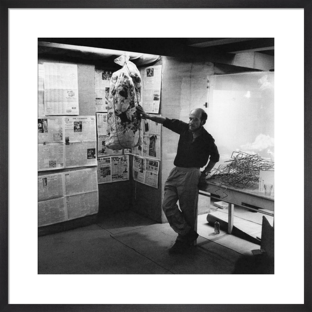 Gustav metzger portrait print (art print, medium, black frame)