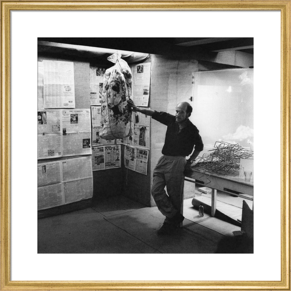 Gustav metzger portrait print (art print, medium, gold frame)