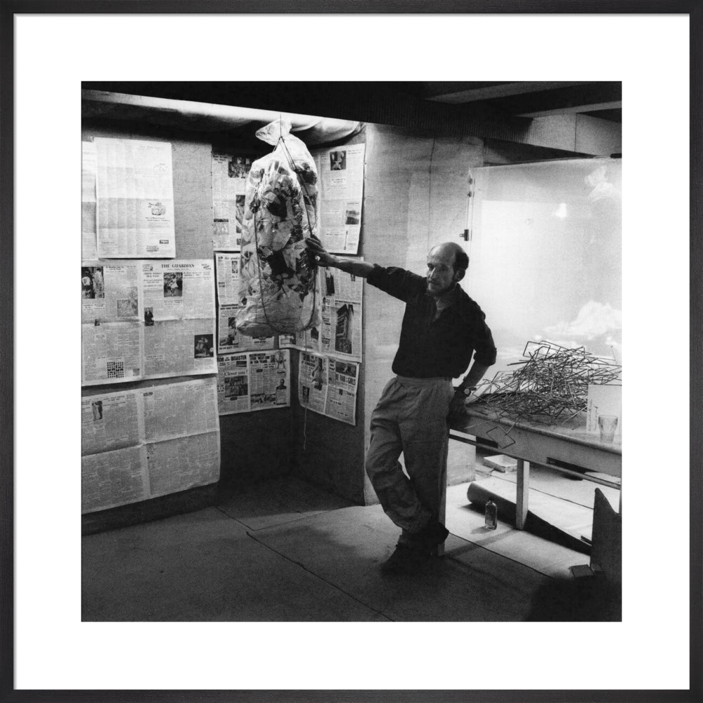 Gustav metzger portrait print (art print, large, black frame)