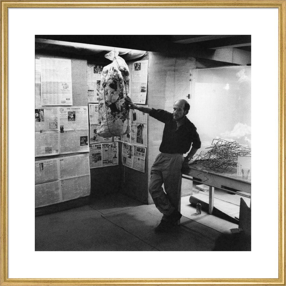 Gustav metzger portrait print (art print, large, gold frame)