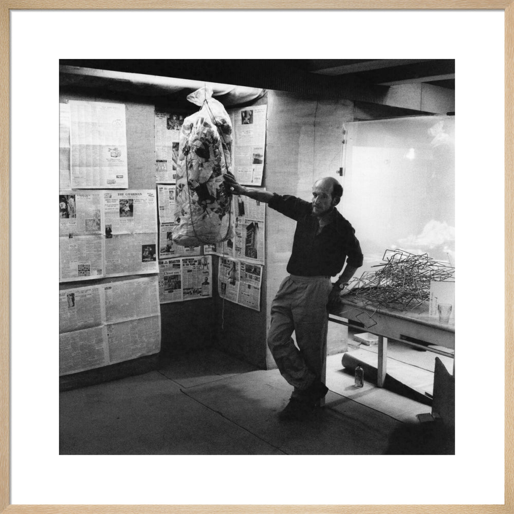 Gustav metzger portrait print (art print, large, natural frame)