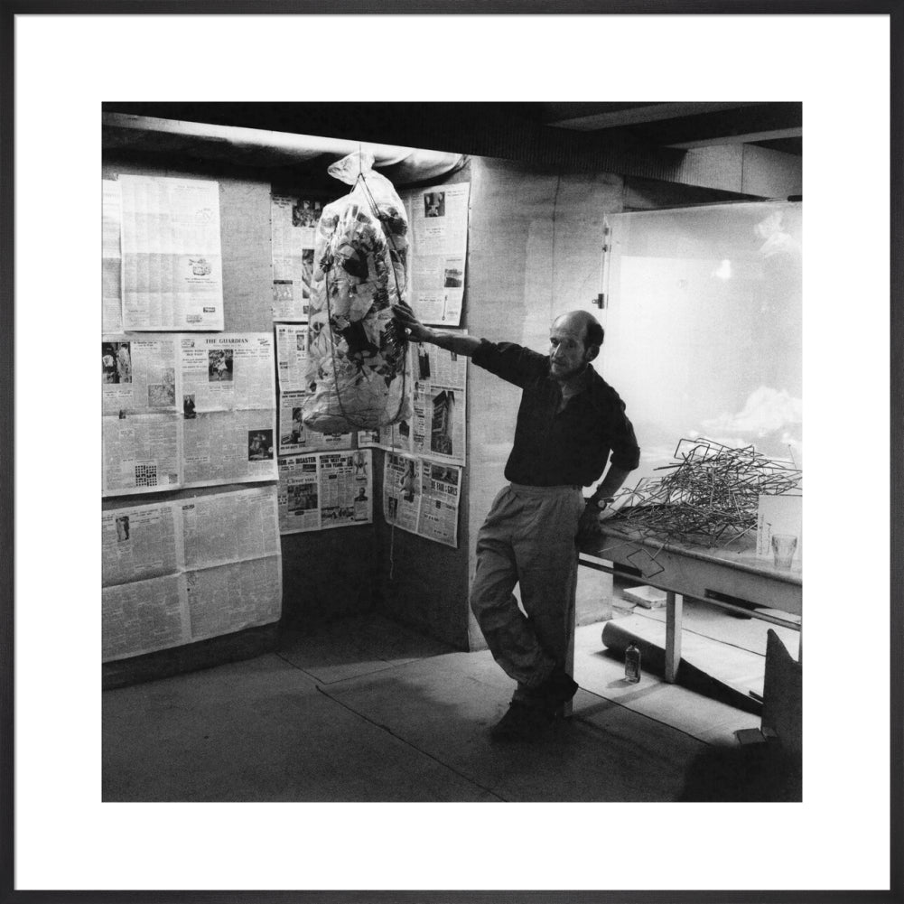 Gustav metzger portrait print (art print, extra large, black frame)