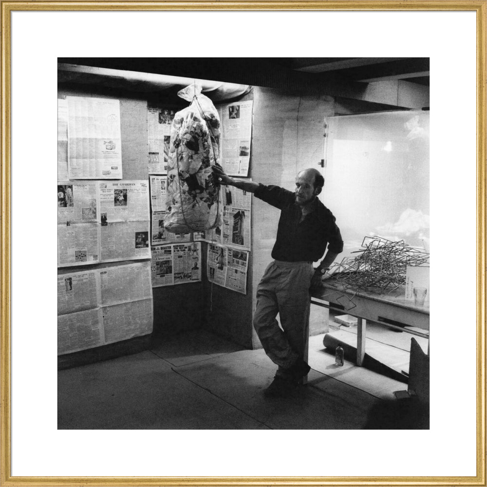 Gustav metzger portrait print (art print, extra large, gold frame)